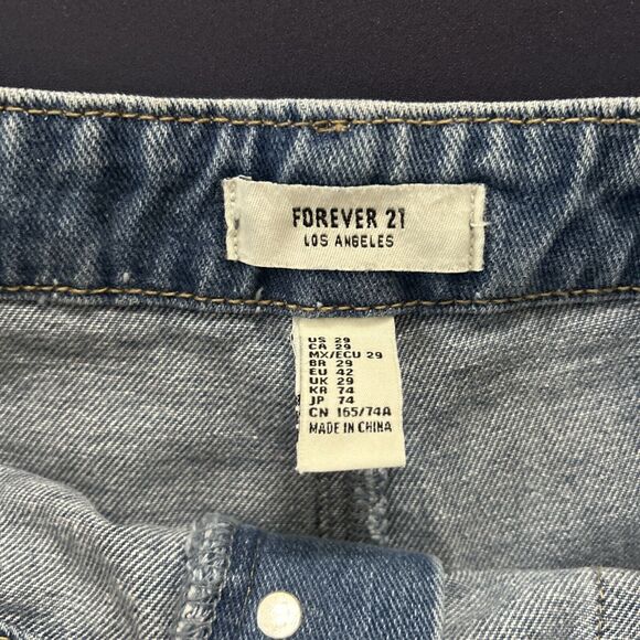 Forever 21 Jeans Shorts Womens 29 Blue High Rise Sailor Frayed Denim‎ - Picture 8 of 11
